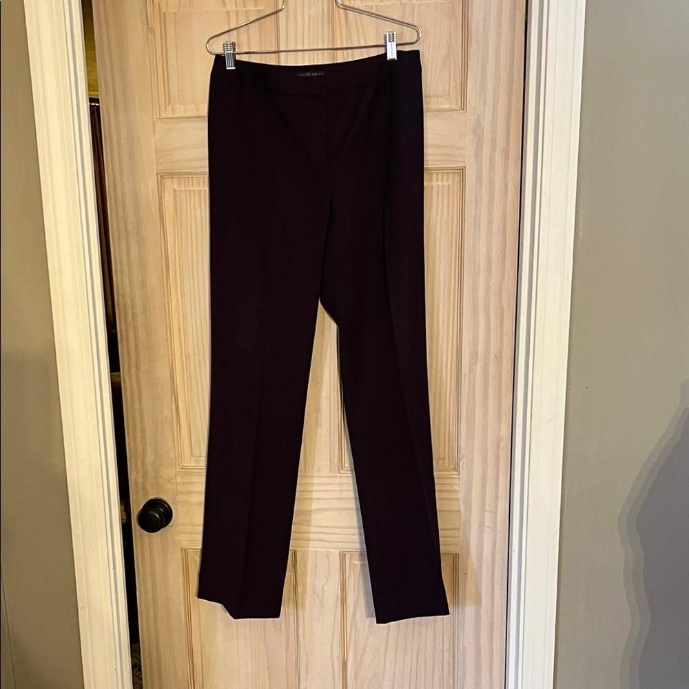 Lafayette 148 New York Eggplant Straight Leg Pants no pockets-clean line classic
